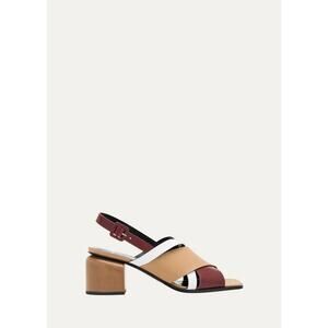 Pierre Hardy Alpha Cross Sandals in Burgundy Cappucino White 36.5